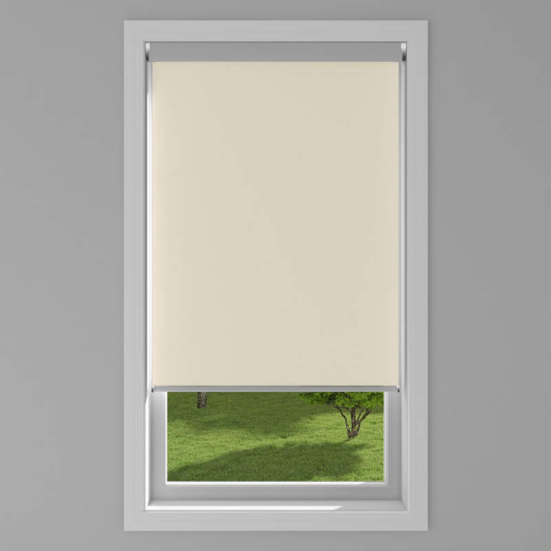 An image of Banlight Duo FR Electric Roller Blind - Angora