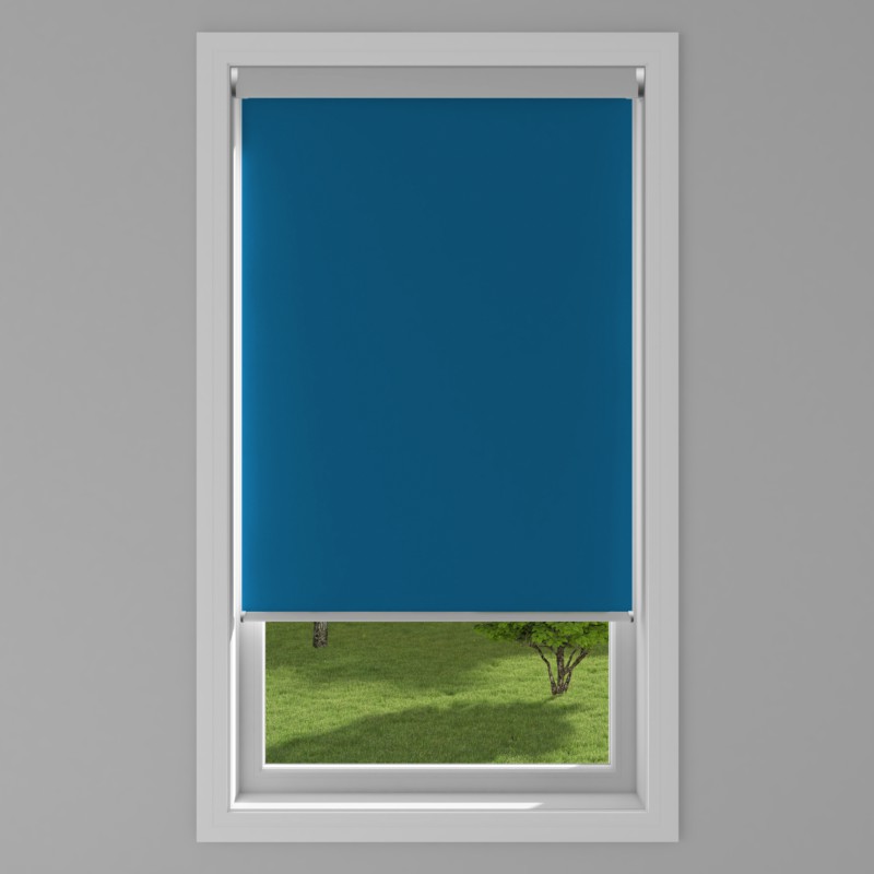 An image of Banlight Duo FR Electric Roller Blind - Atlantic Blue