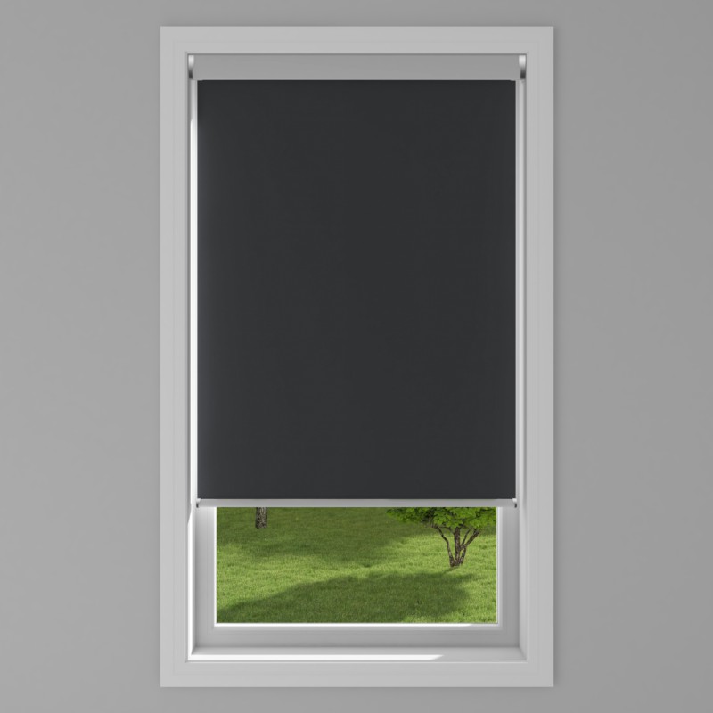 An image of Banlight Duo FR Electric Roller Blind - Black