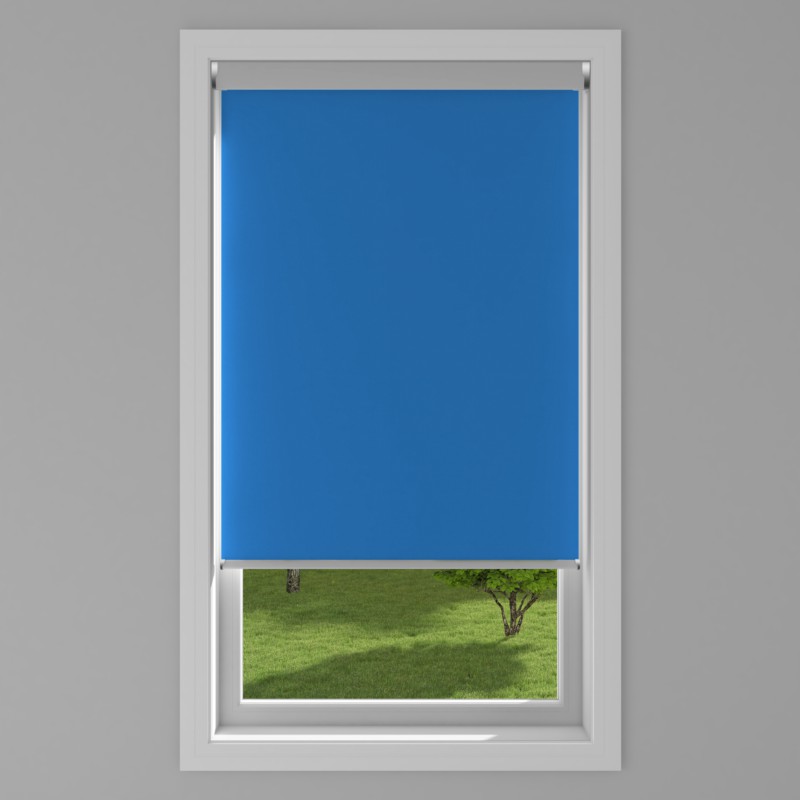 An image of Banlight Duo FR Electric Roller Blind - Blue