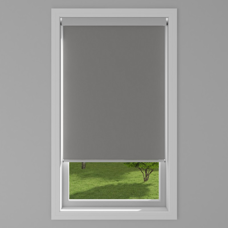 An image of Banlight Duo FR Electric Roller Blind - Concrete