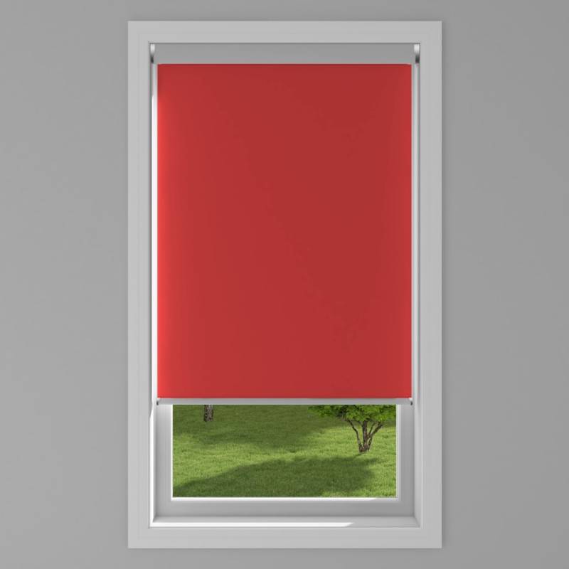 An image of Banlight Duo FR Electric Roller Blind - Scarlet