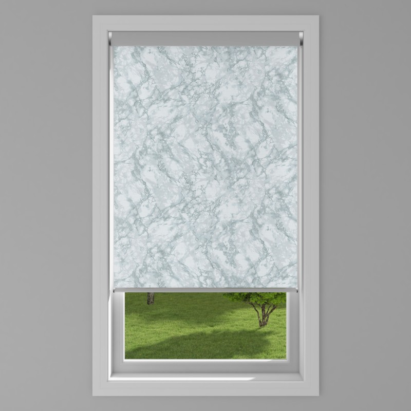 An image of Marble Effect Blackout Electric Roller Blind - Iron