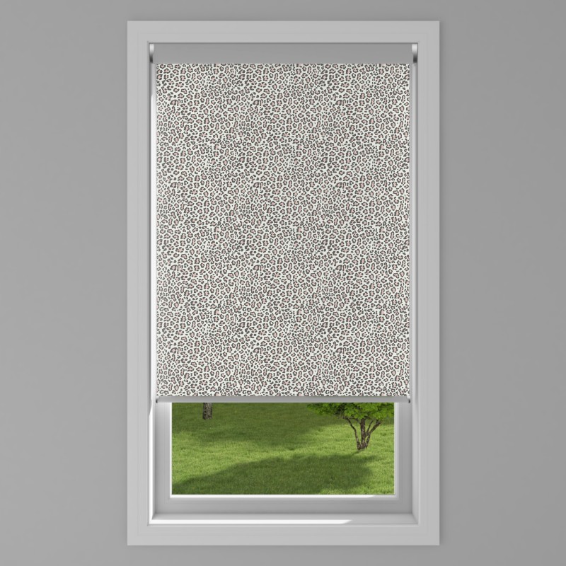 An image of Mono Leopard Blackout Electric Roller Blind - Rose