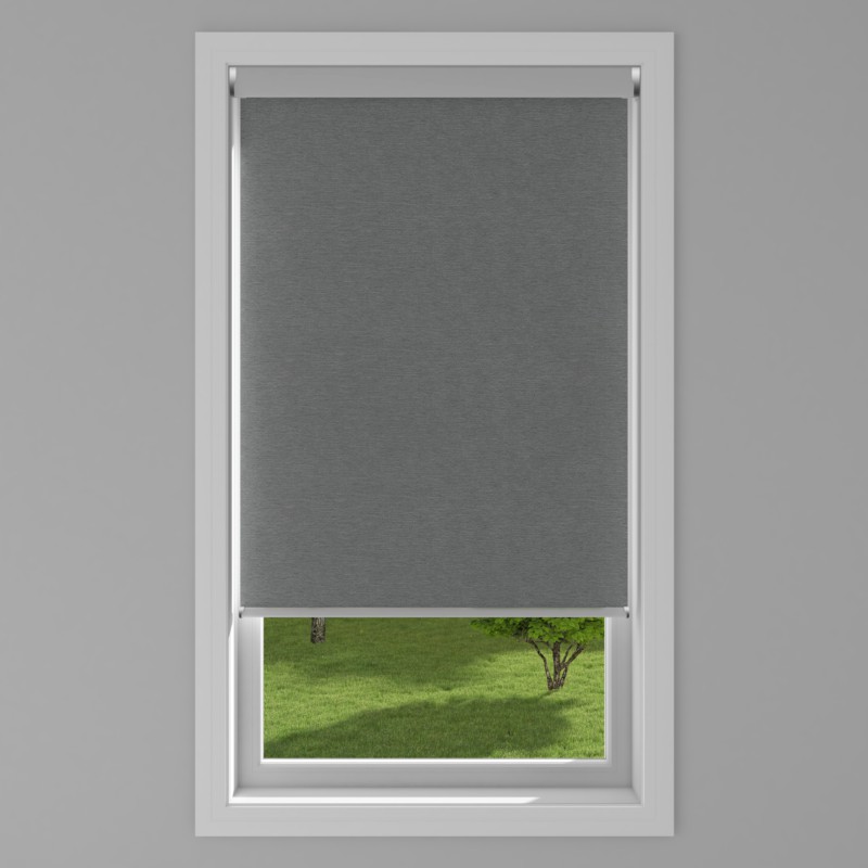 An image of Linenweave Electric Roller Blind - Charcoal